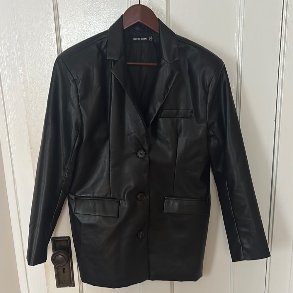 Pretty Little Thing Faux Leather Jacket Sz 4